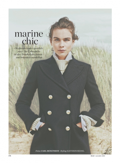 Kim Noorda for German Elle November 2015, Photographer Carl Bengtsson 