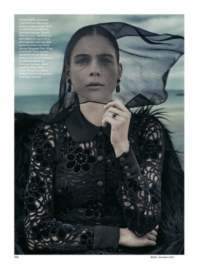 Kim Noorda for German Elle December 2015 Photographer Carl Bengtsson 