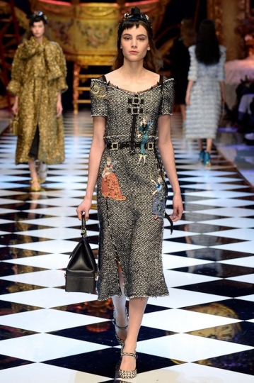 Romy Schönberger shows Milan Fall 2016 Dolce  and Gabbana