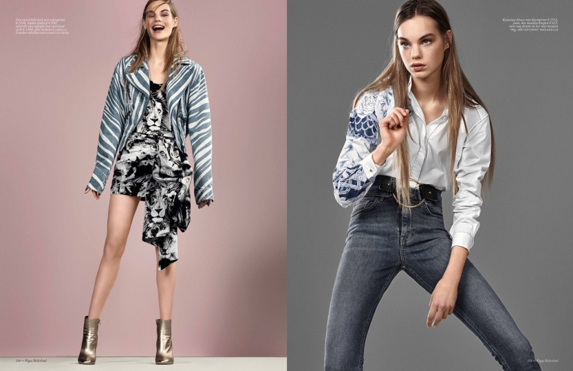 Estella Boersma for Dutch Vogue May 2016 Photographer Marc de Groot, stylist Jos van Heel, hair/make-up Irena Ruben 