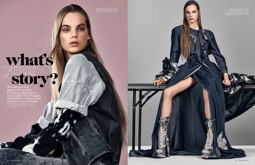 Estella Boersma for Dutch Vogue May 2016 Photographer Marc de Groot, stylist Jos van Heel, hair/make-up Irena Ruben 