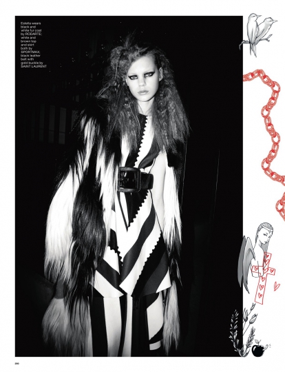 Estella Boersma for Love Magazine September 2016, photographer Phil Poynter and drawings Estella Boersma 