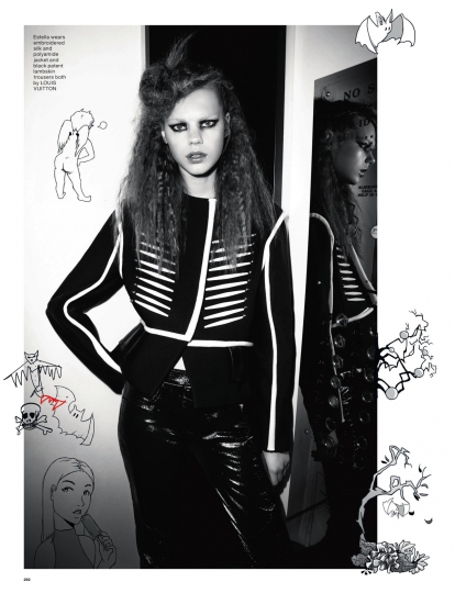 Estella Boersma for Love Magazine September 2016, photographer Phil Poynter and drawings Estella Boersma 