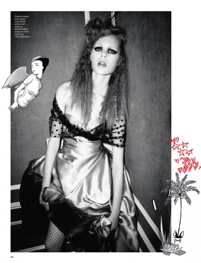 Estella Boersma for Love Magazine September 2016, photographer Phil Poynter and drawings Estella Boersma 