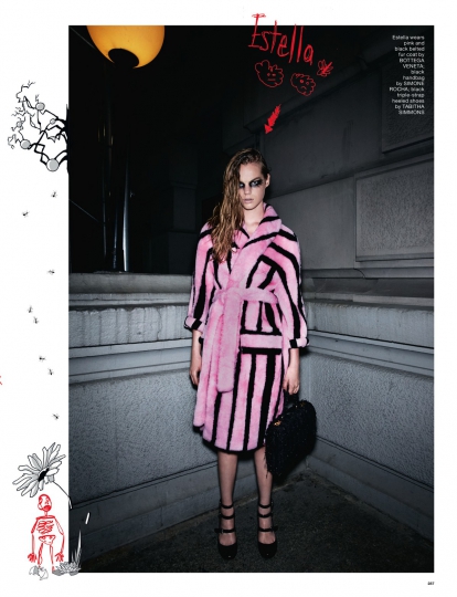 Estella Boersma for Love Magazine September 2016, photographer Phil Poynter and drawings Estella Boersma 