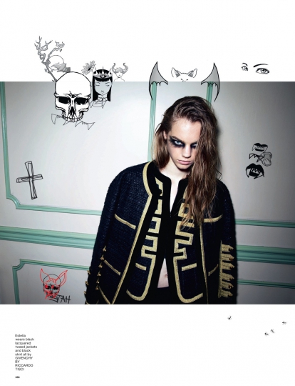 Estella Boersma for Love Magazine September 2016, photographer Phil Poynter and drawings Estella Boersma 