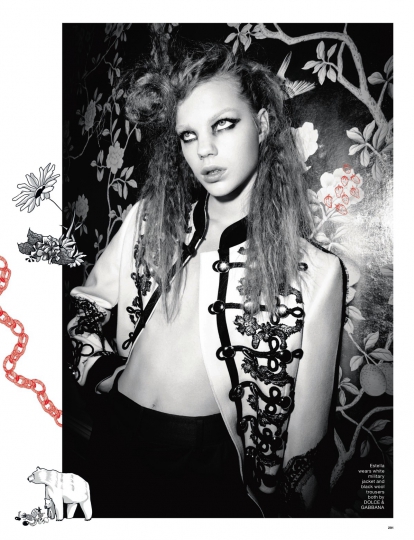 Estella Boersma for Love Magazine September 2016, photographer Phil Poynter and drawings Estella Boersma 