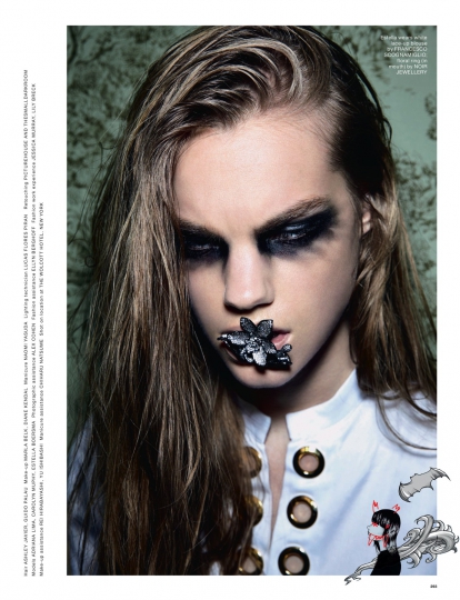 Estella Boersma for Love Magazine September 2016, photographer Phil Poynter and drawings Estella Boersma 