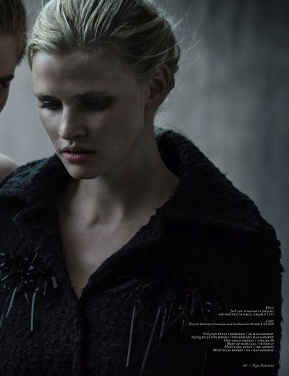 Elisa Hupkes first major story for Dutch Vogue October 2016, photographer Peter Lindbergh, stylist Julia von Boehm, hair Odile Gilbert and make-up Aude Gill 