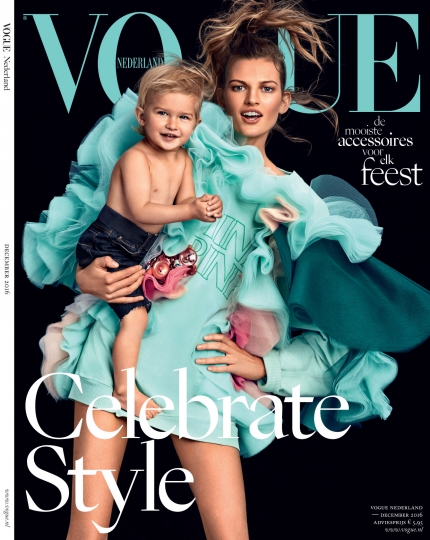The beautiful Bette & Boris  on this great cover for Dutch Vogue December 2016, Photographer Marc de Groot, Hair and make-up Irena Ruben, Stylist Jos van Heel, Clothes Viktor & Rolf 