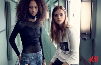 Estella Boersma for H & M Holiday campaign 2016, photographer Mikael Jansson, styling Ludivine Poiblanc, Hair Shay Ashual, Make-up Hannah Murray 