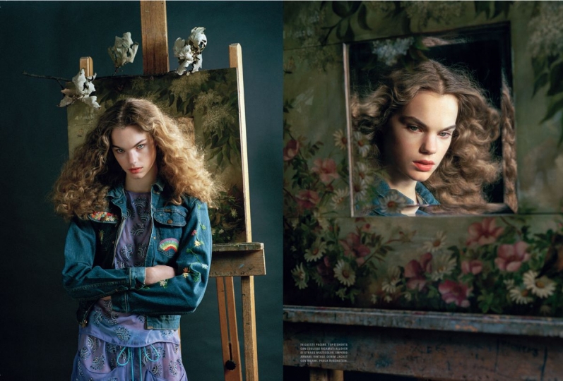 Stunning Estella’s 2th cover in 2017! Vogue Italia January 2017, photographer Bruce Weber, stylist Paul Cavaco, make-up Gucci Westman and hair Orlando Pita 