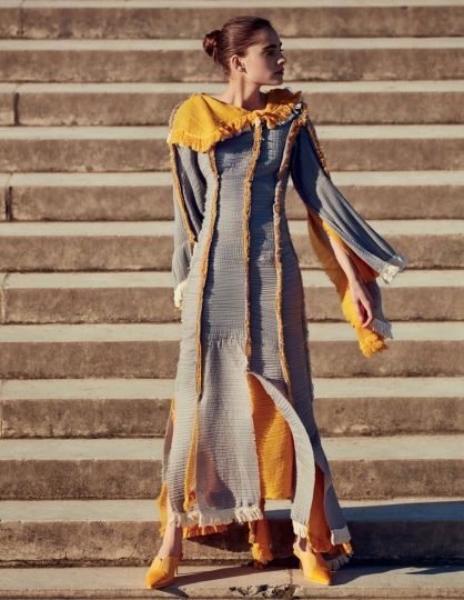 Romy Schönberger for Spanish Vogue March 2017, photographer Daniel Riera, stylist Marina Gallo, hair Peinado Saxon, make=up Karin Westerlund 