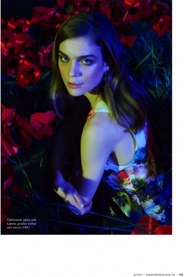 Kim Noorda for Dutch Harpers Bazaar June 2017, photographer Tim Verhallen, stylist Roel Schagen, hair and make-up Magdalena Loza 