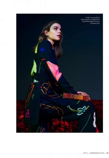 Kim Noorda for Dutch Harpers Bazaar June 2017, photographer Tim Verhallen, stylist Roel Schagen, hair and make-up Magdalena Loza 