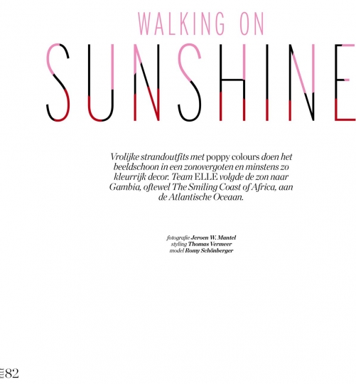 Romy Schönberger for Dutch Elle July 2017, photographer Jeroen W. Mantel, stylist Thomas Vermeer, hair and make-up Ellen Romeijn 