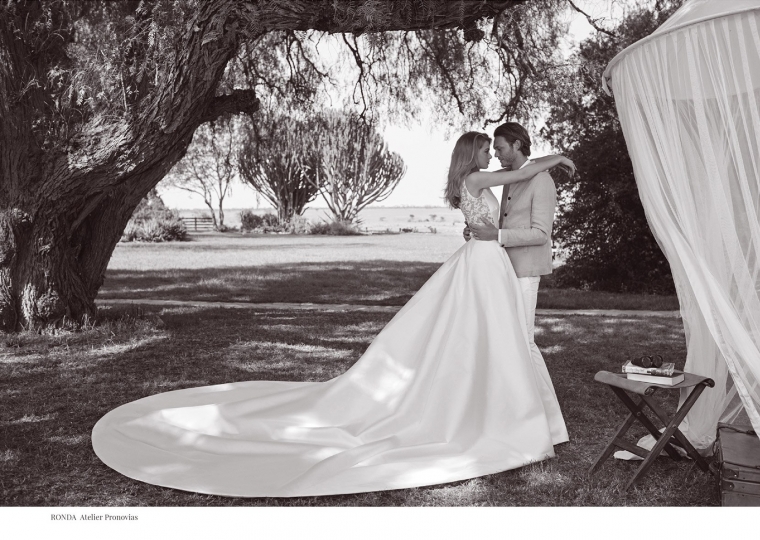 Hanna Verhees for Pronovias Campaign 2018, photographer Miguel Reveriego, stylist Belen Antolin 