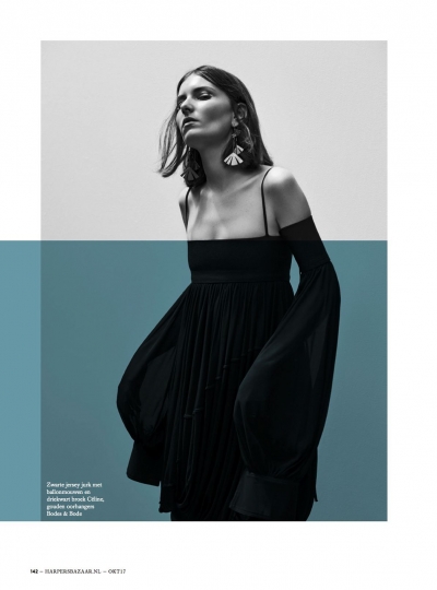 Lais van Niel for Dutch Harpers Bazaar October 2017, photographers Jan & Jorre, stylist Astrid Schilders 