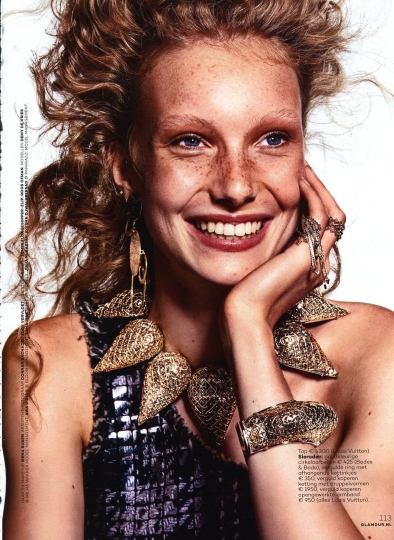 Happy Smiling Demy de Vries for Dutch Glamour December 2017, Photographer Marc de Groot, Hair and make-up Irena Ruben, Stylist Renu Kashyap 