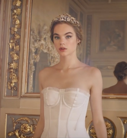 Estella Boersma is wearing her tiara as a true princess in the very beautiful video for Dolce & Gabbana in collaboration with Swarovski 