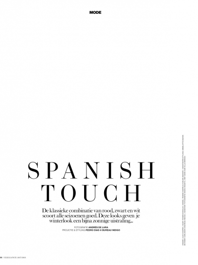 Rianne Haspels for Elegance January 2018, Photographer Andrés de Lara, Stylist Pedro Dias, Hair Yevgen Sokolov, Make-up Julie Cooper 