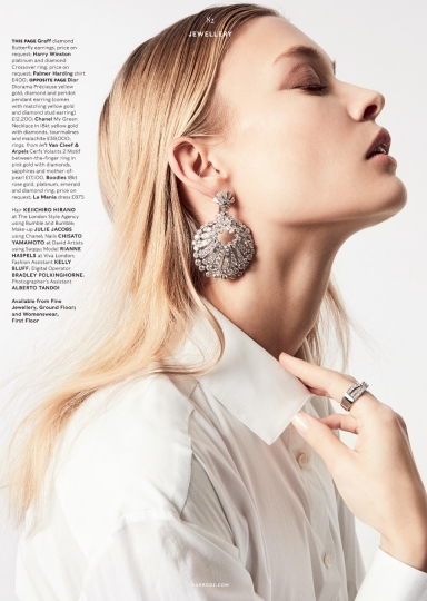 Rianne Haspels for Harrods, Photographer Alan Gelatie, Stylist Poppy Rock, Hair Keiichiro Hirano, Make-up Julie Jacobs, Nails Chisato Yamamoto 