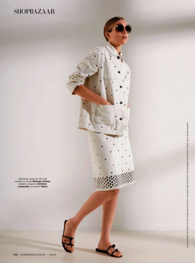 Kim Noorda for Harpers Bazaar April 2018, Photographer Fleur bult, Stylist Astrid Schilders 