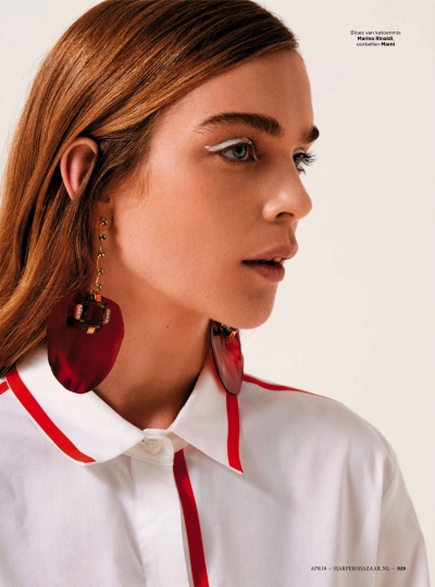 Kim Noorda for Harpers Bazaar April 2018, Photographer Fleur bult, Stylist Astrid Schilders 