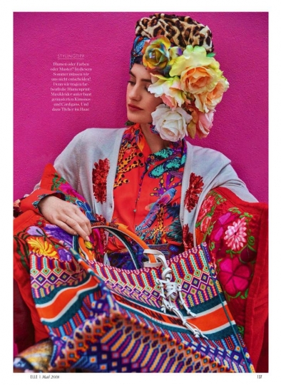 Sanne Vloet for German Elle May 2018, Photographer Enrique  Baduescu, Stylist Kathrin Seidel, Hair Leonardo Monetti, Make-up Deanna Melluso 