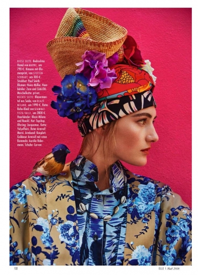 Sanne Vloet for German Elle May 2018, Photographer Enrique  Baduescu, Stylist Kathrin Seidel, Hair Leonardo Monetti, Make-up Deanna Melluso 