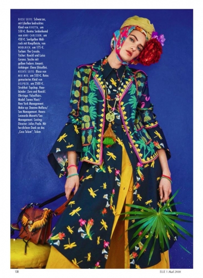 Sanne Vloet for German Elle May 2018, Photographer Enrique  Baduescu, Stylist Kathrin Seidel, Hair Leonardo Monetti, Make-up Deanna Melluso 