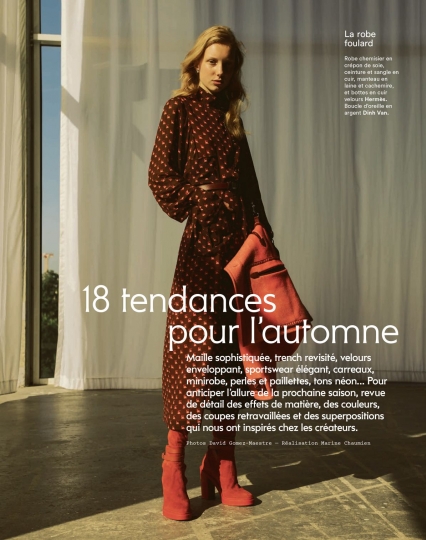 Demy de Vries for Marie Claire France September 2018, Photographer David Gomez, Styliste Marine Chaumien 