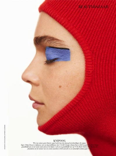 Warm and colorful Kim Noorda for beauty story Dutch Harpers Bazaar December 2018, Photographer Zoltan Tombor, Make-up Anita Jolles 