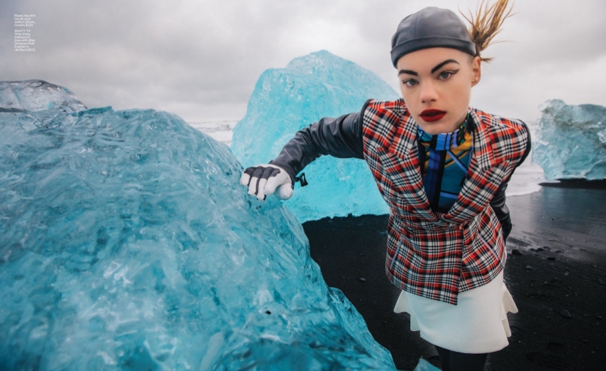 Very impressive story with Estella Boersma for Elle USA, shot at black beaches of beautiful Iceland, Photographer Cole Sprouse, Stylist Natasha Royt, Make-up Ciara O’Shea, Hair Mustafa Yanaz 