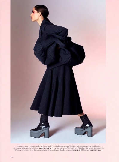 Romy Schönberger in nice masculine looks for Harpers Bazaar Germany, Photographer Johnny Kangasniemi, Stylist Kai Margrander, Make-up Mayumi Oda, Hair Andre Saaverda 