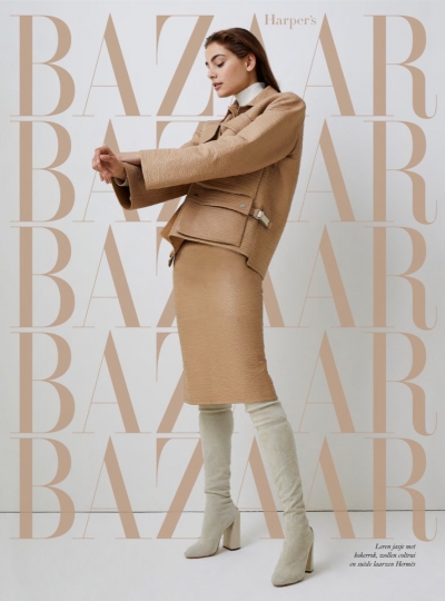 Romy Schönberger on a beautiful coverstory for 5th year anniversary number Harpers Bazaar “ an ode to very famous art director Alexey Brodovitch “. Photographer Pleur Bult, Stylist Simone Sniekers, Ha 