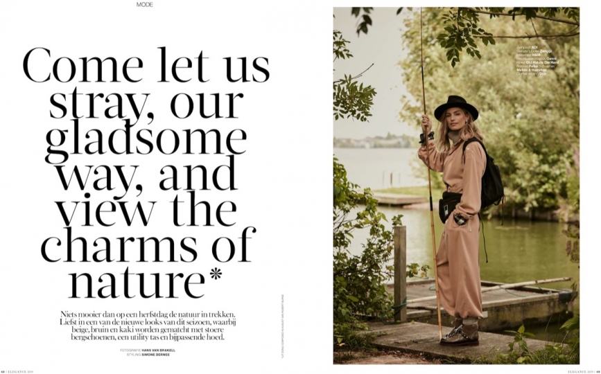 Renee Meijer  in a cool story for Elegance, Photographer Hans van Brakel, Stylist Simone Dernee, Hair and Make-up Sanne Le Gras-Bleeker 