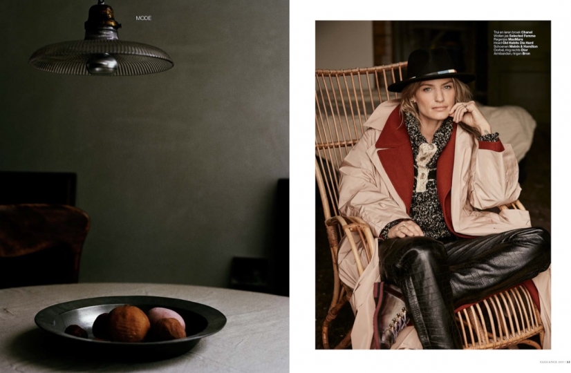 Renee Meijer  in a cool story for Elegance, Photographer Hans van Brakel, Stylist Simone Dernee, Hair and Make-up Sanne Le Gras-Bleeker 