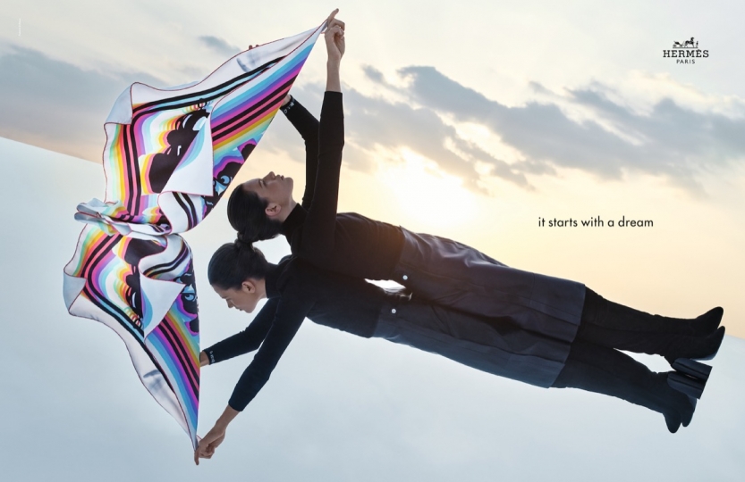 Bette Franke in an impressive campaign for Hermes Fall 2019, Photographer Jonas Lindstroem, Stylist Elodie David-Touboul 