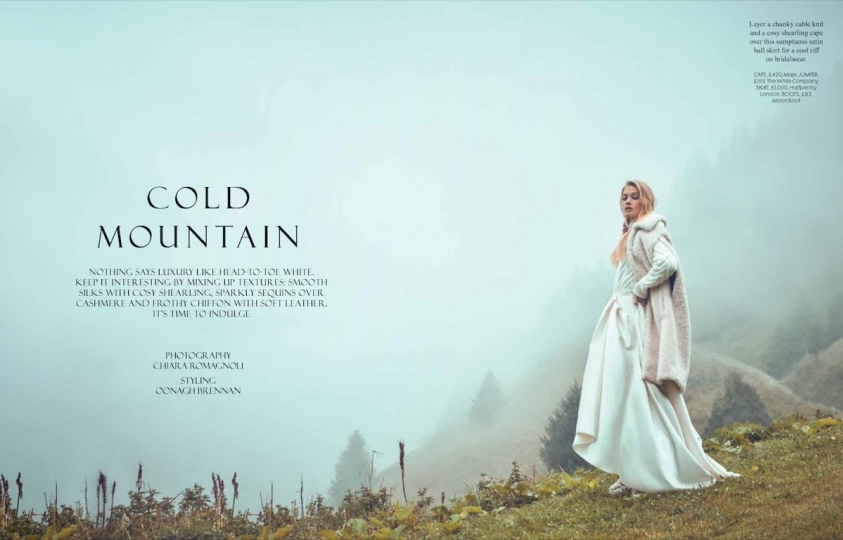 Rianne Haspels in a beautiful winter story for Red UK, Photographer Chiara Romagnoli, Stylist Oonach Brennan 