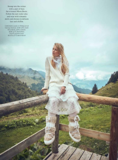 Rianne Haspels in a beautiful winter story for Red UK, Photographer Chiara Romagnoli, Stylist Oonach Brennan 