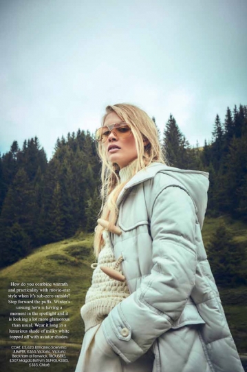 Rianne Haspels in a beautiful winter story for Red UK, Photographer Chiara Romagnoli, Stylist Oonach Brennan 