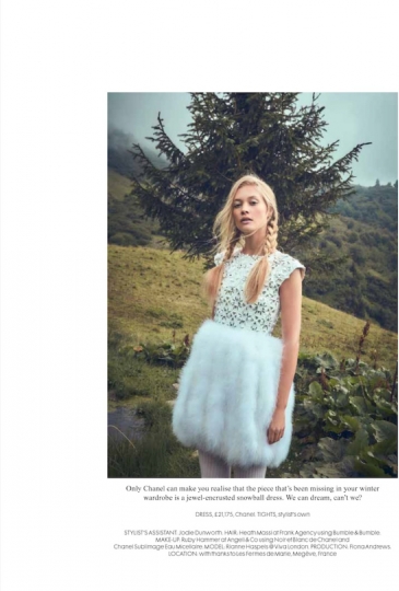 Rianne Haspels in a beautiful winter story for Red UK, Photographer Chiara Romagnoli, Stylist Oonach Brennan 