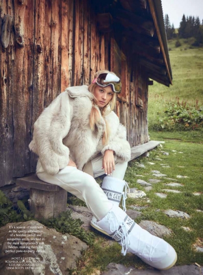 Rianne Haspels in a beautiful winter story for Red UK, Photographer Chiara Romagnoli, Stylist Oonach Brennan 