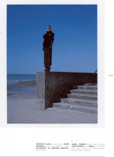 Kim Noorda in a strong story for Italian L’Officiel, Photographer Gilad Sasporta, Stylist Gaultier Desandre Navarre 