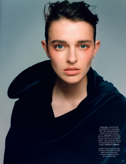 Great beauty shot for Merel Zoet in German Vogue, photographer Paul Wetherall, Stylist Mattias Karlsson 