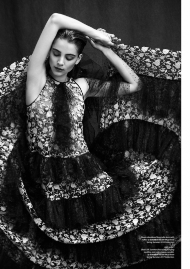 Poetic cover story for 5ELEVEN with beautiful collection Giambattista Valli for Romy Schönberger, Photographer Edwin S Freyer, Stylist Marian Nachmia 