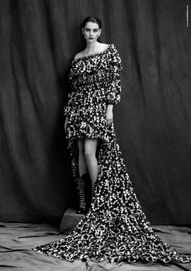 Poetic cover story for 5ELEVEN with beautiful collection Giambattista Valli for Romy Schönberger, Photographer Edwin S Freyer, Stylist Marian Nachmia 