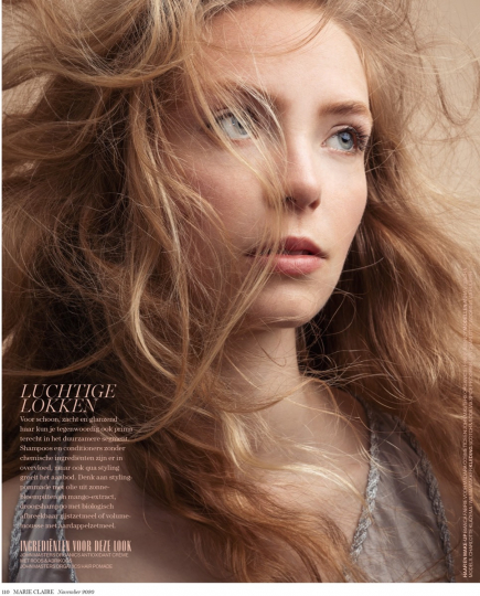 Very nice 1th editorial appearance for Charlotte for Marie Claire, Photographer Dana van Leeuwen, Hair and Make-up Bianca Fabrie 