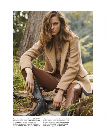 Merel Zoet luxury in the  woods for Vanitay Fair Italy, Photographer Frederico Martin, Stylist Federica Carnevali, Make-uup Giovanni Lovine, Hair Maurizio Morreale 